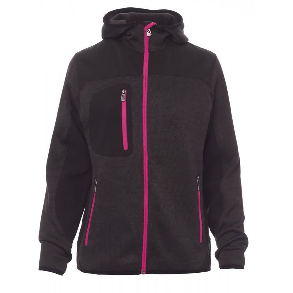 Damen Softshell-Strickjacke mit Kapuze TRIP LADY Stahlgrau.jpg Damen Softshell-Strickjacke mit Kapuze TRIP LADY