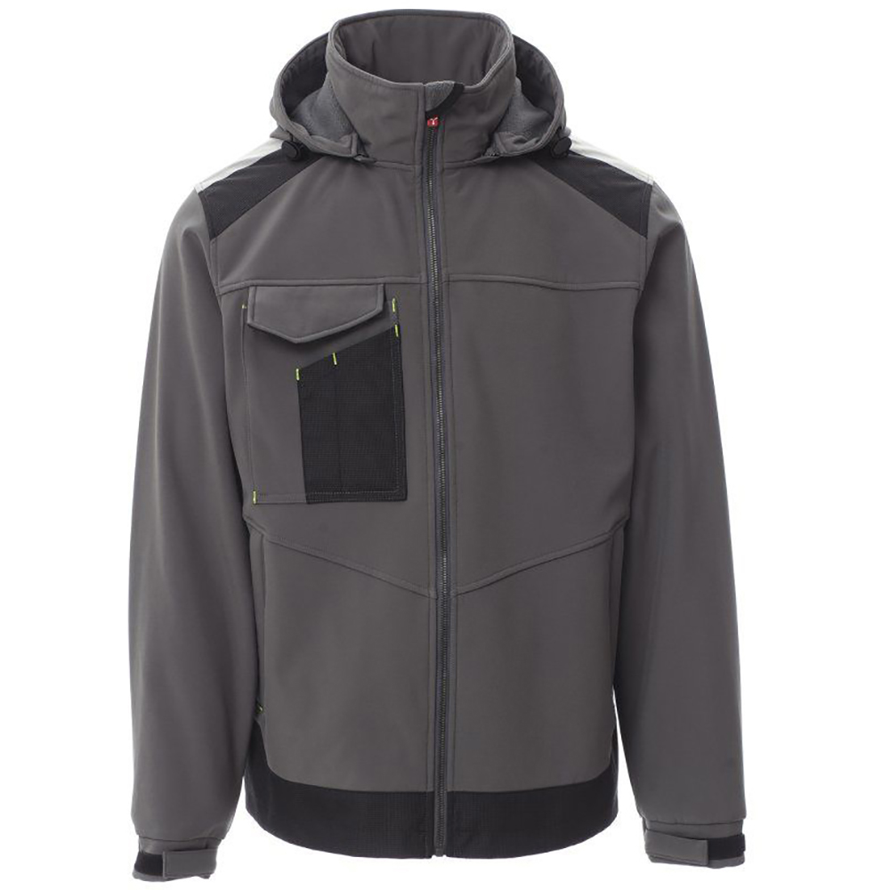 Softshell-Jacke mit Kapuze PERFORMER 2.0 Rauchgrau-Schwarz.jpg Softshell-Jacke mit Kapuze PERFORMER 2.0