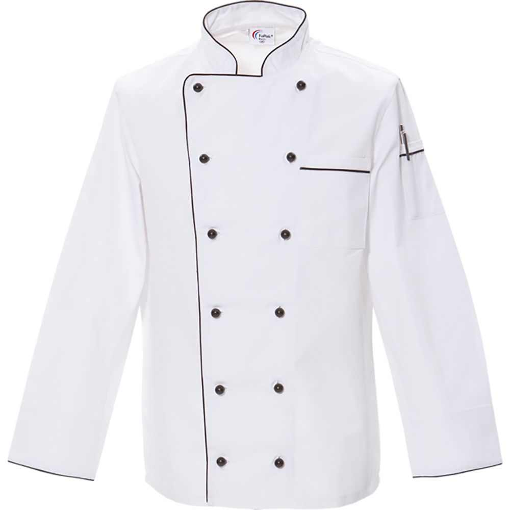 Chefkochjacke Unisex Paspel-Schwarz