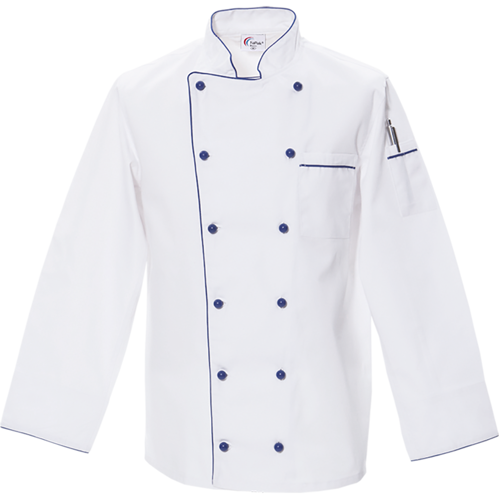Chefkochjacke Paspel-Royalblau