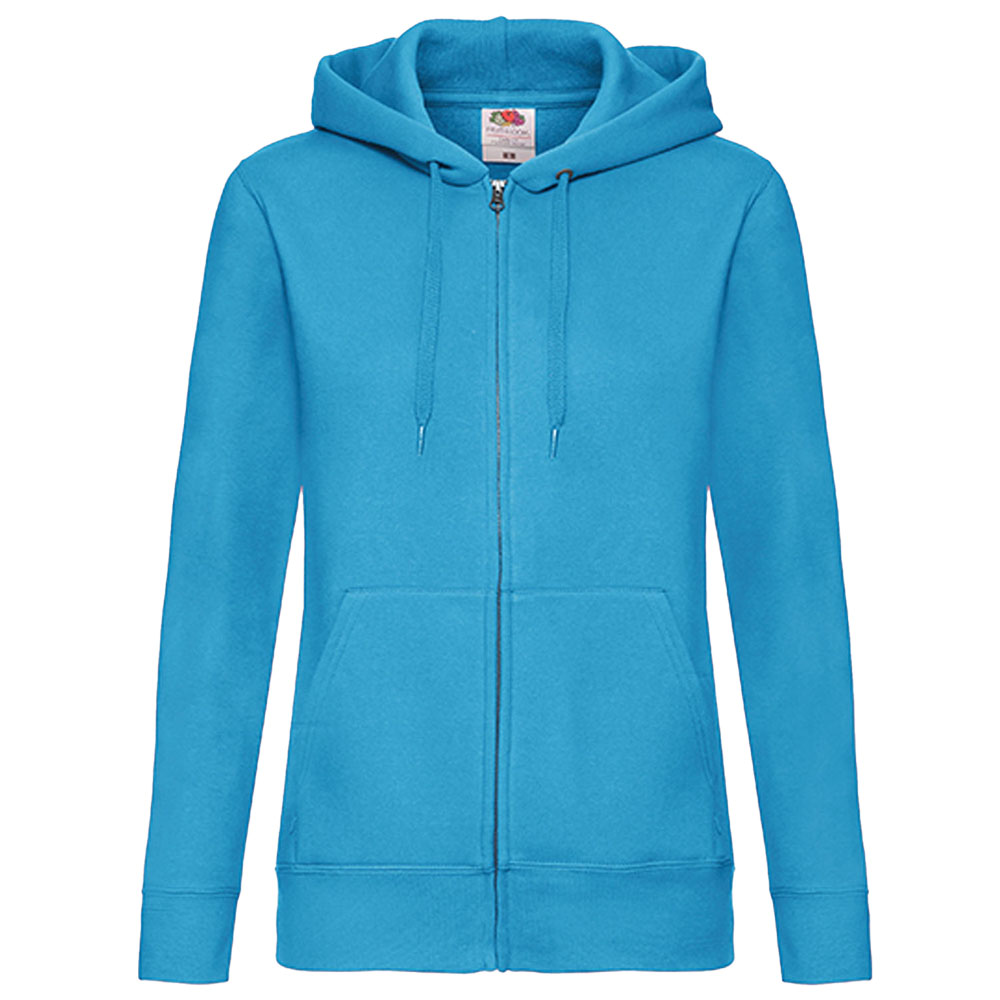 Ladies´ Premium Hooded Sweat Jacket-Azure Blue-L