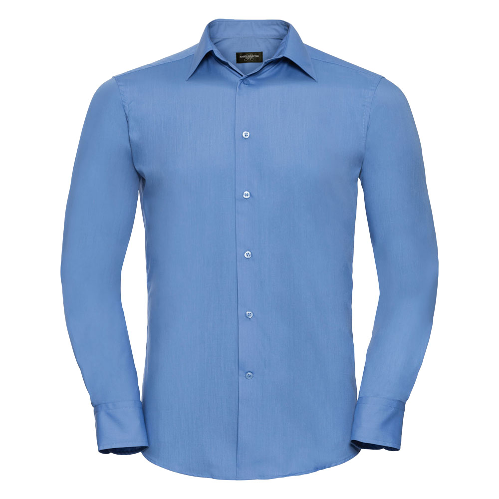 Men´s Long Sleeve Tailored Polycotton Poplin Shirt