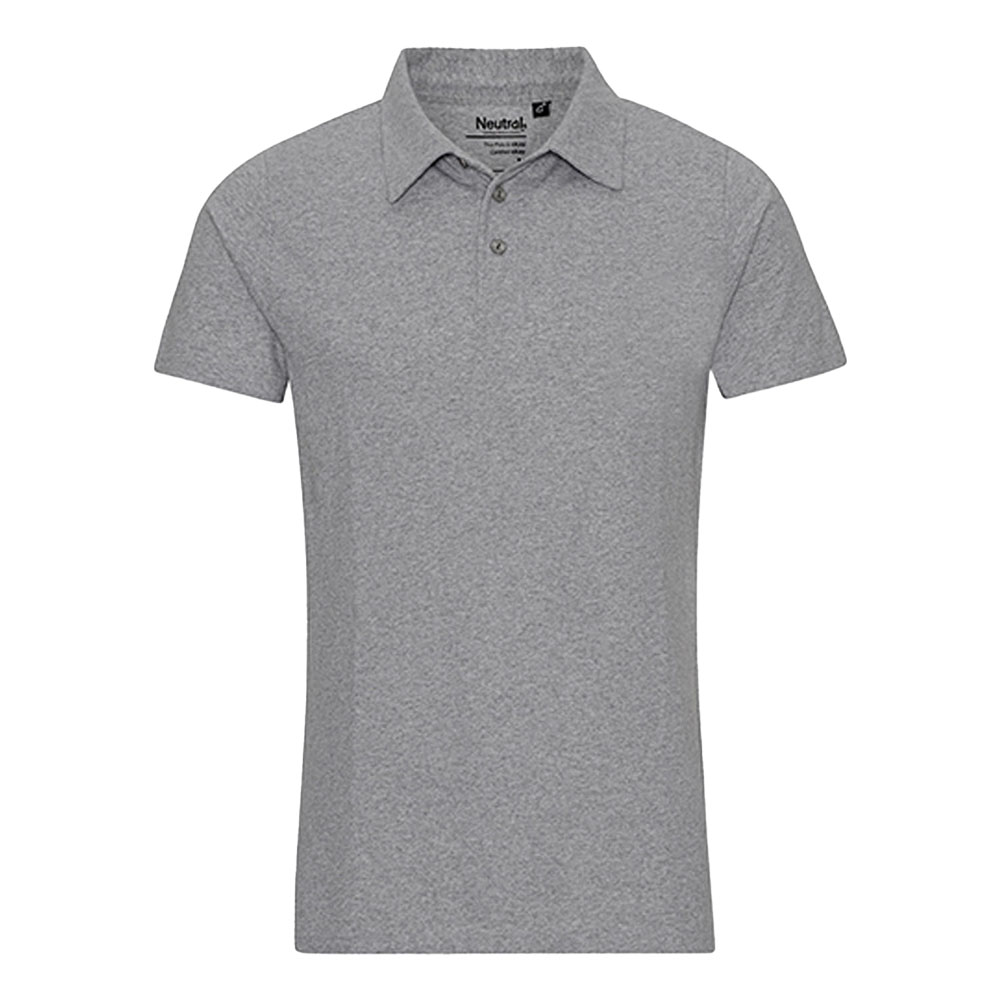 Recycled Cotton Polo-Grey Melange-XL